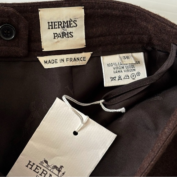 Hermes Skirt Wool Pencil Brown - Picture 5 of 8